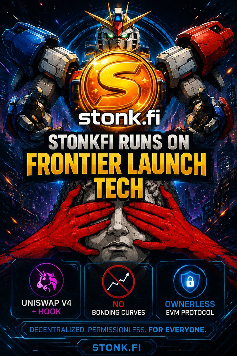 basedsgit's tweet photo. @stonkdotfi  runs on frontier launch tech

Uniswap V4 + hook
No bonding curves
Ownerless EVM protocol 

Lfg 🔥🔥 https://t.co/283yKzpYQX