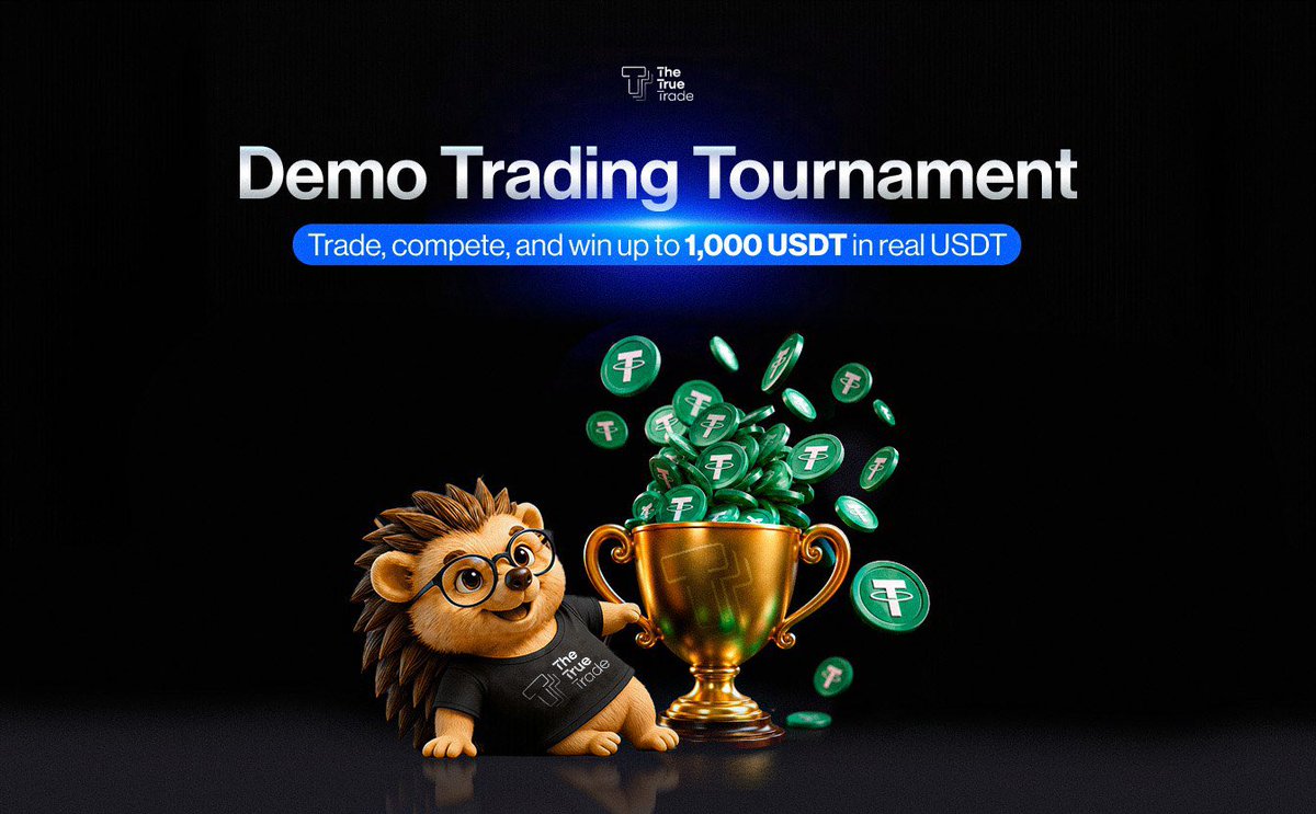 TheTrueTradeDEX's tweet photo. 🔥 The True Trade Demo Trading Tournament is officially live!

The competition has started. 
Test your strategy, trade with confidence, and climb the leaderboard for a share of the $20,000 USDT prize pool.

👑 Rewards:
Champion: 1000$
2nd Place: 800$
3rd Place: 600$
Rank 4–10: 300$ each
Rank 11–25: 200$ each
Rank 26–100: 100$ each
Rank 101–200: 50$ each

No real risk. No excuses. Just pure trading skill.

Will you make it to the top 200?
