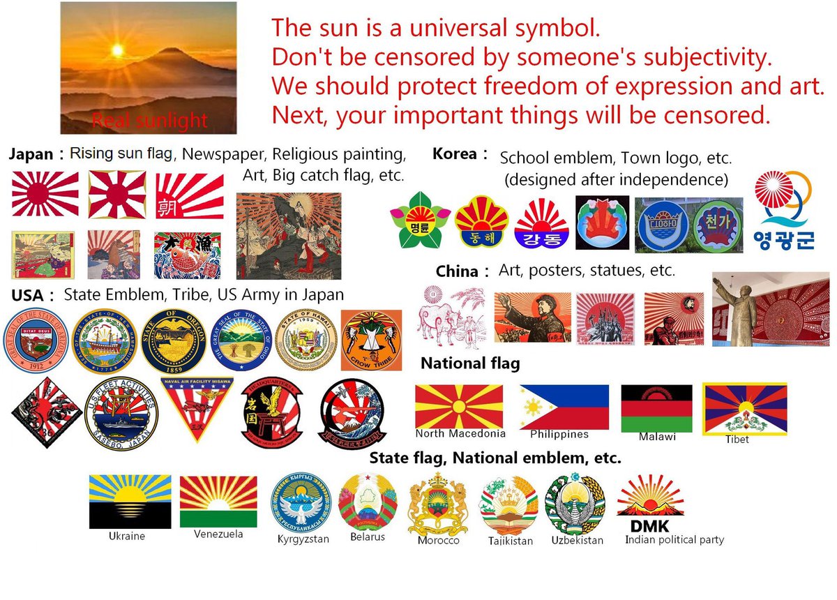 solar_sunlight's tweet photo. @hodlstxbtc @CoinpediaNews @sara_iamsara The Rising Sun Flag is still recognized as a naval ensign by international organizations. Furthermore, this depiction of the sun is not unique to Japan; it is used in various countries, including China and South Korea. https://t.co/EAr8eWFGUH
