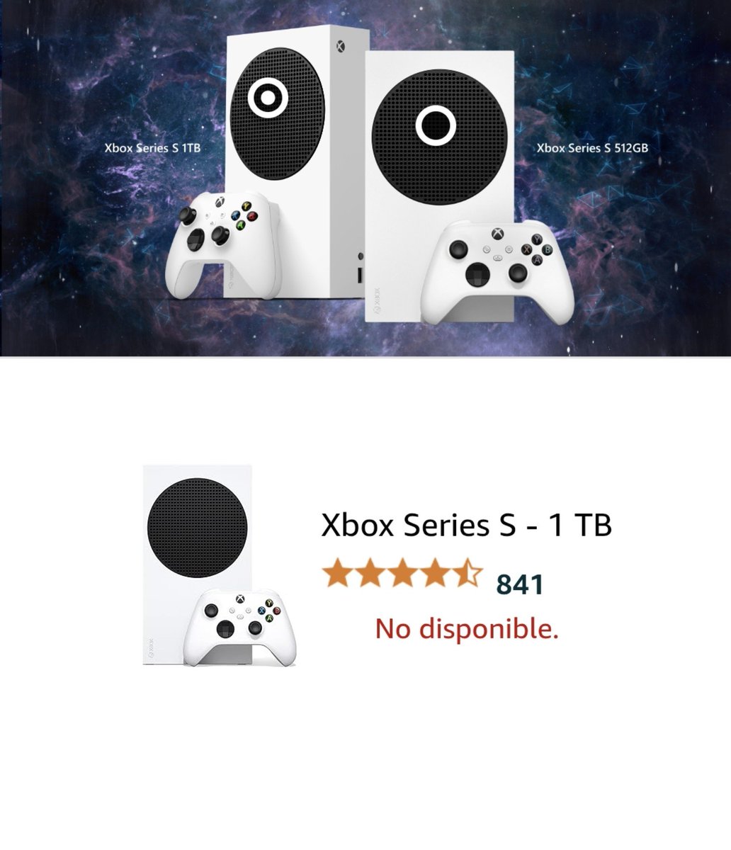 geekdegafas's tweet photo. Xbox Series X|S suben de precio hasta 200€ y liquida el poco futuro que le quedaba. 

• Xbox Series S (512 GB) de 349,99€ a 499,99€.
• Xbox Series S (1 TB) de 399,99€ a 599,99€.
• Xbox Series X (1 TB, Digital) de 549,99€ a 749,99€
• Xbox Series X (1 TB con lector) de 599,99€ a 799,99€

Lo gracioso es que no es sencillo encontrarla a la venta. Ni siquiera en la propia tienda de Microsoft. 

Oficialmente, la peor generación de la historia.