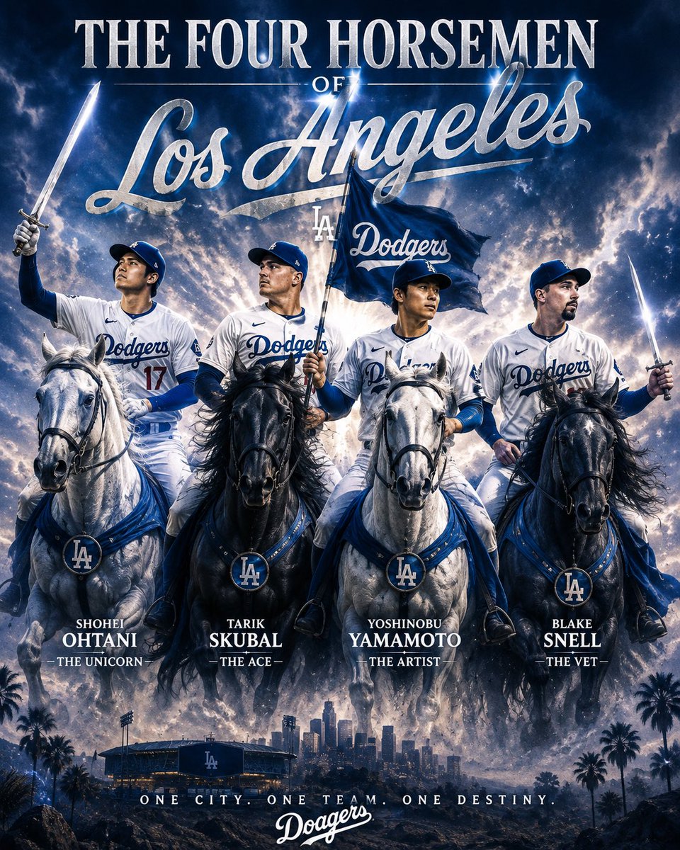 HakiHoops's tweet photo. @Dodgers @MLBNetwork Imagine facing this rotation in October 💀 https://t.co/N1kMmVwAMU