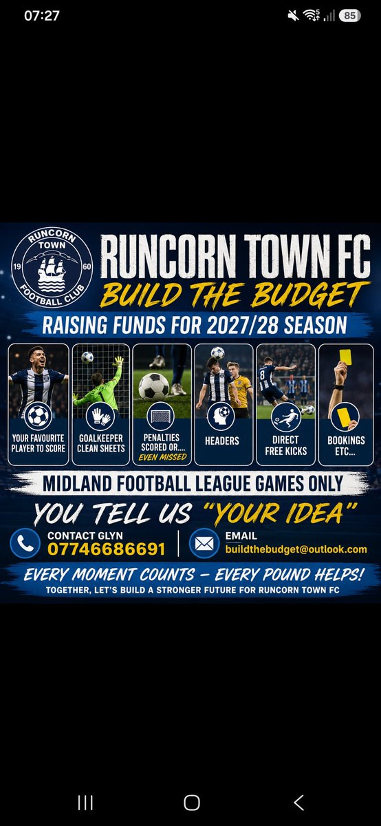 runnerglynrtfc's tweet photo. 3 new players for Pick 2 starting from yesterday to add to the growing list, hoping for more on The Pledge Fund, brilliant support.... we are up 'n' running now with #BuildTheBudget for the 27/28 season
Update at 8pm tonight
@RuncornTown on the up.
Let's go #stfw ⚽️ https://t.co/m8Bt2GkSl6