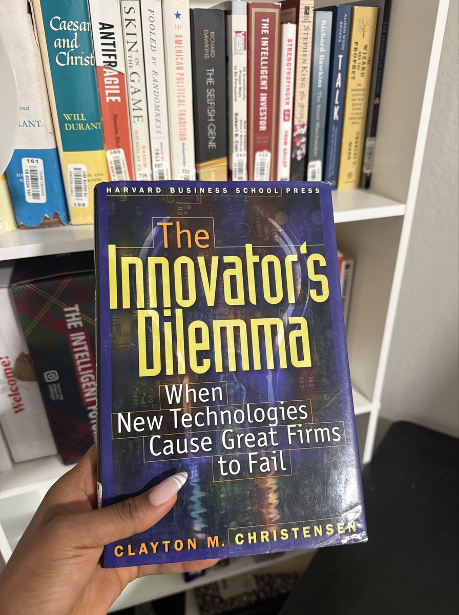 S__Duchess's tweet photo. Reading this book during the AI wave changed how I think about disruption.

My biggest takeaway is that companies sometimes fail because they are too well managed to adapt when the market changes.

Maybe that is why the winners adapt before their advantages become liabilities. https://t.co/9l4dInRnSR