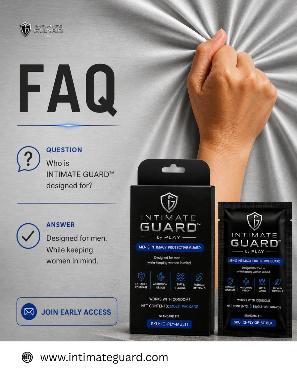 intimateguard's tweet photo. Have questions? We've got answers. Intimate Guard is designed for men while keeping women in mind, delivering comfort, confidence, and reliable protection for every meaningful moment.

Learn more: https://t.co/mua89UMuy3

#MensHealth #SexualWellness https://t.co/5VRWTL1X5v