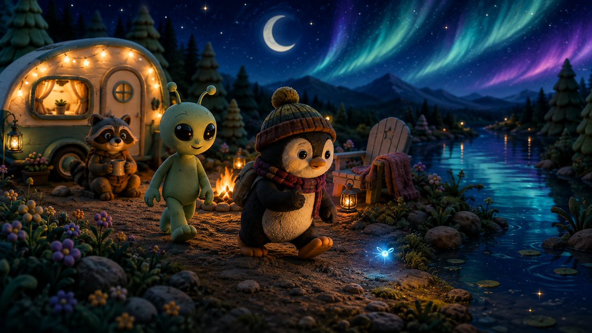 StarlightClayCo's tweet photo. The Chair Beside the Ember — Part Two

The blue light slipped away from the chair and drifted toward the pond.

Pip followed at once—though not so quickly that anyone could accuse him of hurrying. Luma came beside him, carrying the lantern, while Moss remained near the fire for three full seconds before sighing, collecting his mug, and following after them.

“Someone ought to stay with the cocoa,” he muttered. “But apparently the cocoa has shown better judgment than the rest of us.”

The light bobbed over the path, weaving between smooth stones and moonflowers. Wherever it passed, the flowers opened their pale petals, though they usually slept until morning. Pip felt the comfortable warmth of the campfire fading behind him, and for a moment he wondered whether following had been brave—or merely foolish in a knitted hat.

Then Luma slipped her hand into his.

“Curious things are less frightening when someone is curious with you,” she said.

At the edge of the pond, the light stopped above a patch of reeds. Pip knelt and carefully parted them.

Beneath the leaves sat a tiny silver boat, no longer than Moss’s paw. A blue lantern glowed at its bow, and inside lay a folded scrap of paper tied with green thread.

Moss leaned closer. “That,” he said, “is either a message or a very small laundry delivery.”

Pip lifted the note gently. On the front, in faint silver writing, were five words:

For the one who leaves room.

Behind them, far across the Hollow, the empty chair creaked.

Then the little boat began to drift away from the shore.

What should Pip do?

A. Open the mysterious note before the boat disappears.

 B. Climb into the little boat and see where it leads.