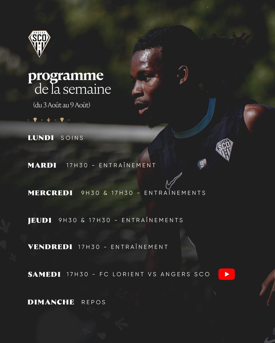 AngersSCO's tweet photo. Retour à la Baumette pour nos 𝗡𝗼𝗶𝗿&amp;𝗕𝗹𝗮𝗻𝗰 avec une nouvelle semaine rythmée par les entraînements ! 

Avec en ligne de mire le 𝐦𝐚𝐭𝐜𝐡 𝐝𝐞 𝐩𝐫𝐞́𝐩𝐚’ 𝐧°𝟒 face au @FCLorient 🔜 https://t.co/CWjBFKzs40