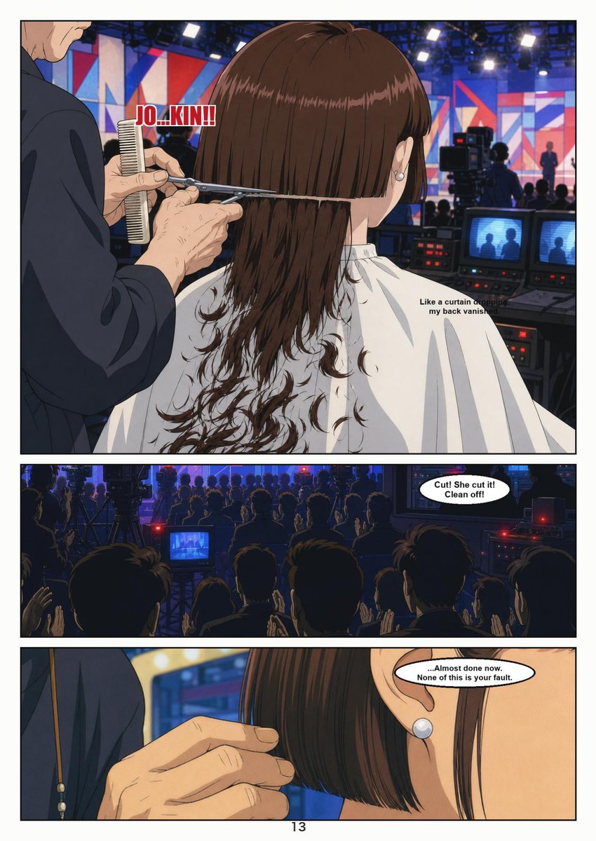 ShornStudio's tweet photo. 3 more preview pages — BATSUGAMI: The Pledge, Ch.1.
The bob was the forfeit. The bare strip clippered to the crown was the punchline.
Full color. English edition $9:
https://t.co/5vjlBN6ing
Fiction · all adults · non-sexual
#haircutfetish #headshave https://t.co/efDAmAxjeG