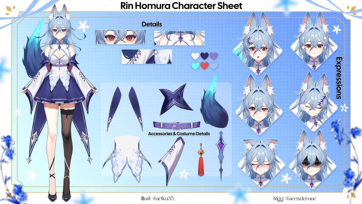 homurin_vt's tweet photo. [Rin Homura's Character Sheet]

Hitodama dengan wujud serigala!! 🔥🐺

L2D art : @artku35_ 
Rig : @aerixderune 
Chara sheet : @Pandanyann 

Tags :
Fan name: Hitodachi 
General: #HomuRin
Live: #HomuRaibu
Fanart: #GambaRinHomu 
Meme: #HomuLawak 
Clip: #HomuClips
NSFW: #EroRin https://t.co/YrLyHSbnbo