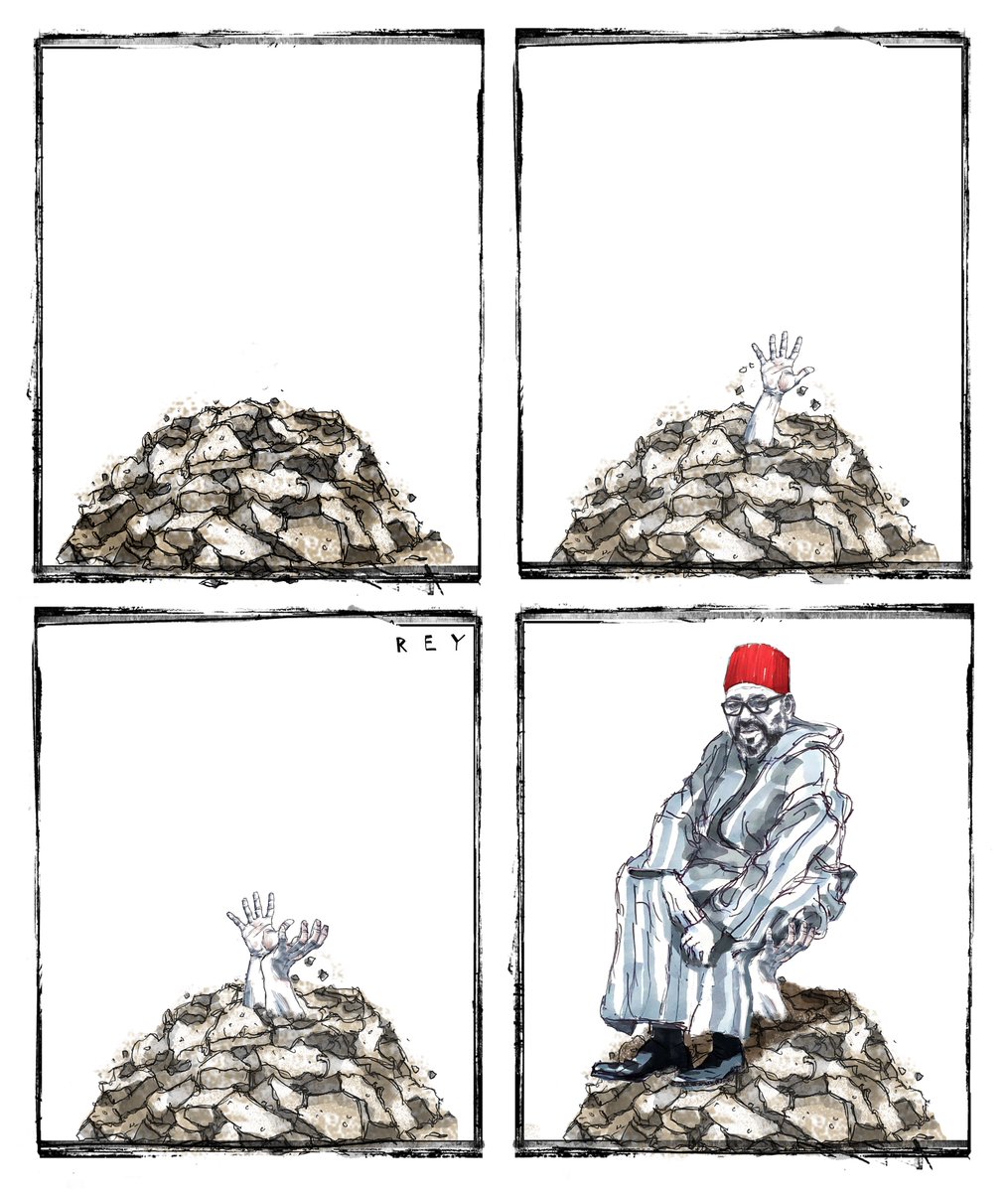 ReyDibujante's tweet photo. El Gobierno eleva a 72 el número de muertos en el cruce multitudinario de personas desde marruecos el pasado 30 de julio. El mismo día, el rey Mohammed VI  celebraba sus 27 años en el trono acompañado de su familia y del resto de autoridades del país.
Viñeta de @ReyDibujante https://t.co/5IjU9c9RgO