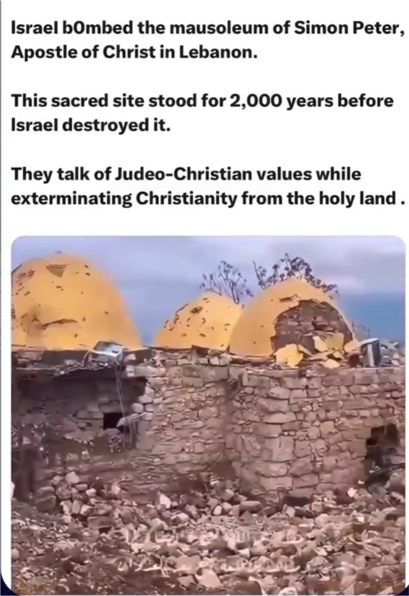 kcswmaj's tweet photo. @Israel 🇮🇱 respects Christianity so much is BOMBS CHRISTIAN HOLY SITES https://t.co/JZC3s6Kp1M