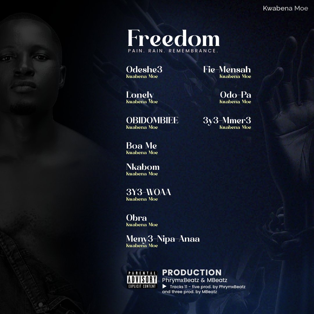 Mrkokgh's tweet photo. Ɛnyɛ wo a, anka awerɛhoɔ bɛkum me. Obaapa, ɛmma me nna nkɔm. - Kwabena Moe on Obidombie off his "Freedom" album.
Me: Obaapa deɛ, obiara pɛ...ɛnti wo nya bi a, na w'aso ne mu yie.
#KwabenaMoe #FreedomAlbum #KwabenaMoeFreedomAlbum https://t.co/1hfAEkexxq