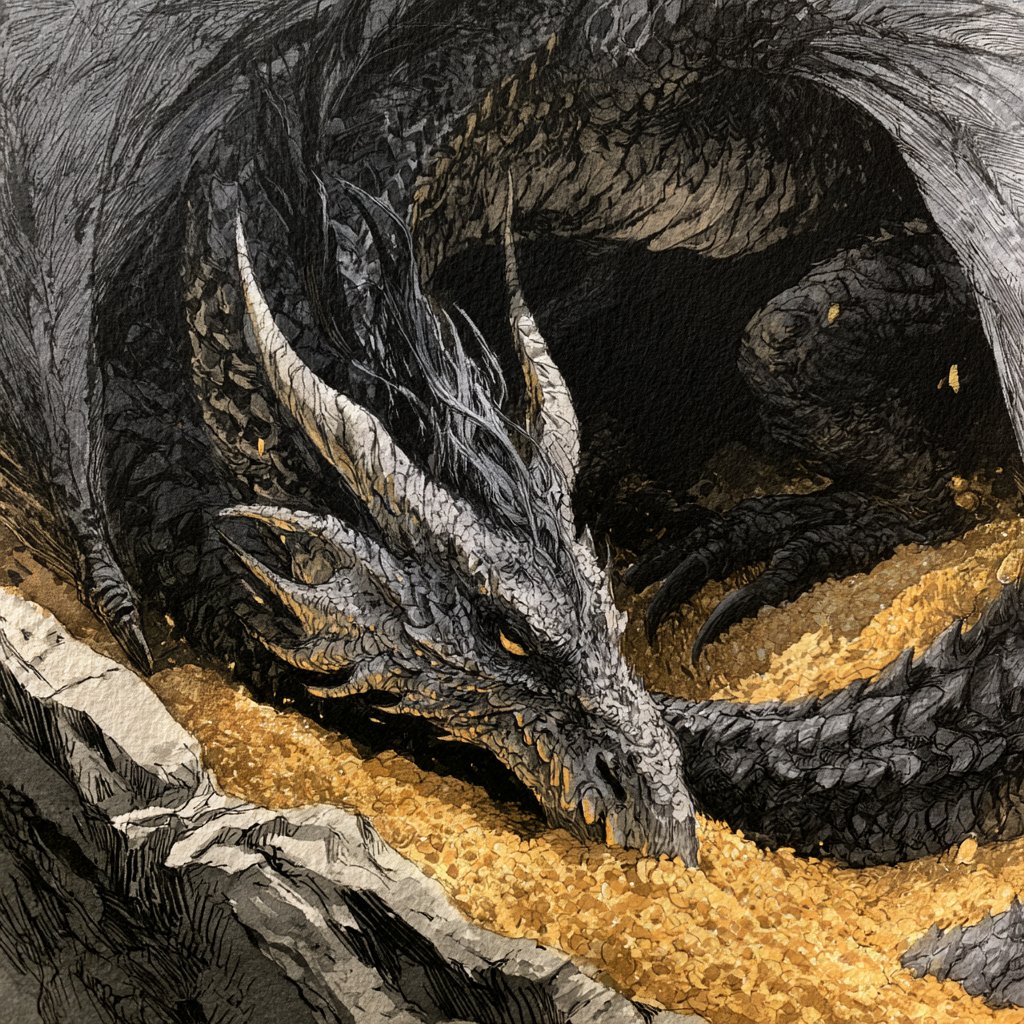melliottintl's tweet photo. Fafnir, the dragon of German myth, began as a man. He stole gold that wasn't his and hoarded it, until the greed reshaped him into the monster coiled around his treasure. Whatever you refuse to let go of will become the thing that owns you. https://t.co/RnDUGVwRgf