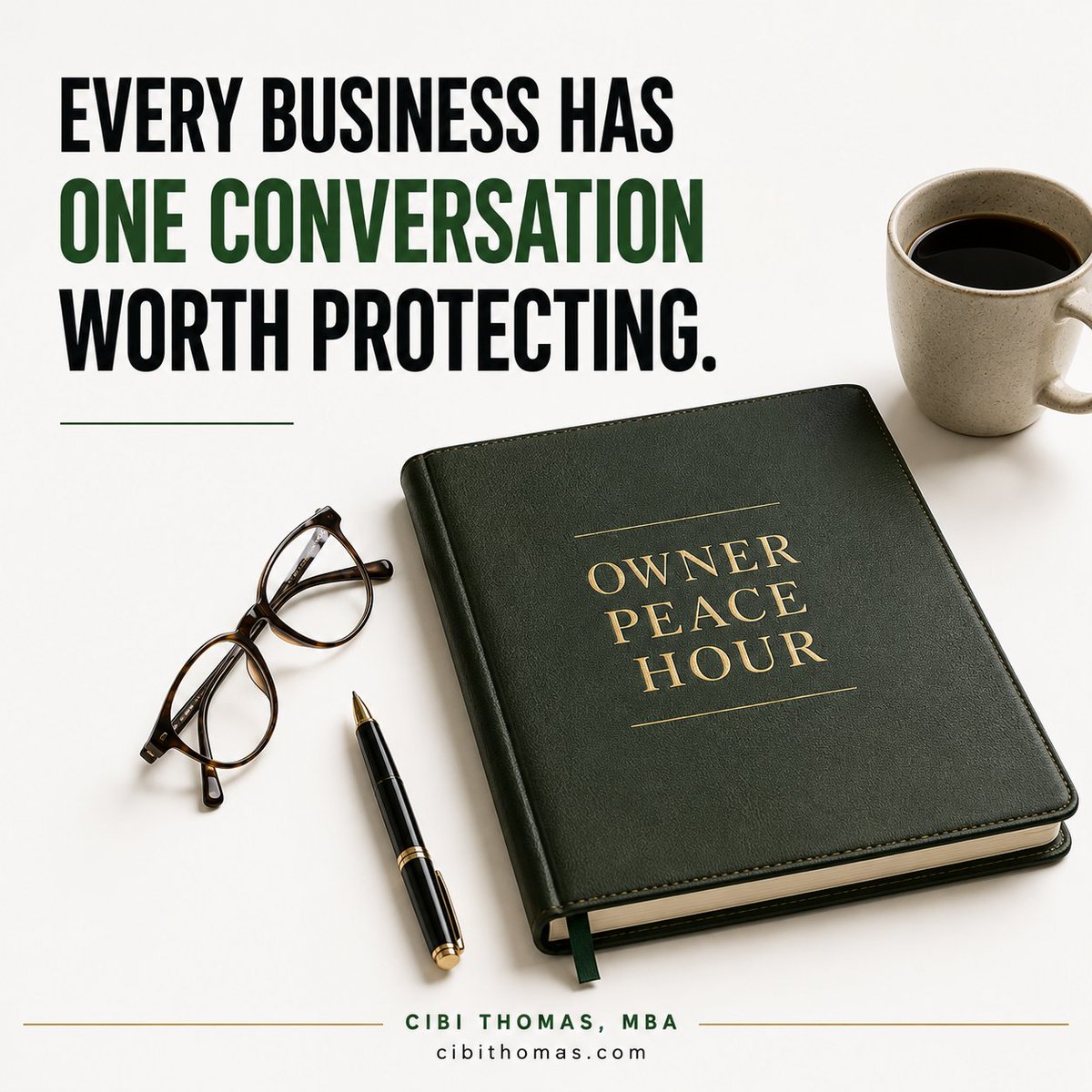 CibiThomas_X's tweet photo. Every business has one conversation worth protecting.

The Owner Peace Hour is one protected hour to step back, see where your business depends on you, and make decisions with greater clarity.

Reserve yours at https://t.co/LTZj45KRSB. https://t.co/FQoh41wrbj
