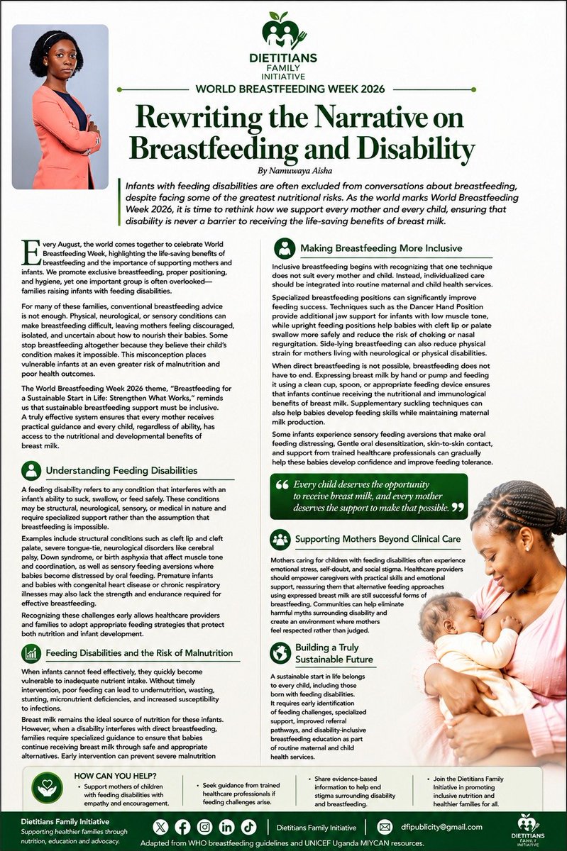 DFI_ug's tweet photo. Advocating for children with feeding disabilities. @WHOUganda @MinofHealthUG  #worldbreastfeedingweek https://t.co/Fx1FpDWH3f