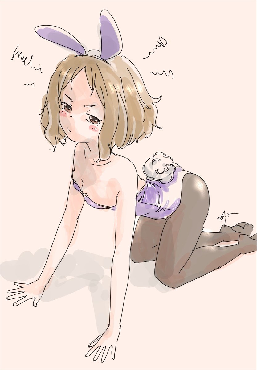 konno1987's tweet photo. 仕事から帰って風呂と夕飯を済ませてから誰を描こうかなんて考えてたら間に合うハズもなく…

#バニーの日 
#甘夏古奈美 https://t.co/jp4sEpcbff