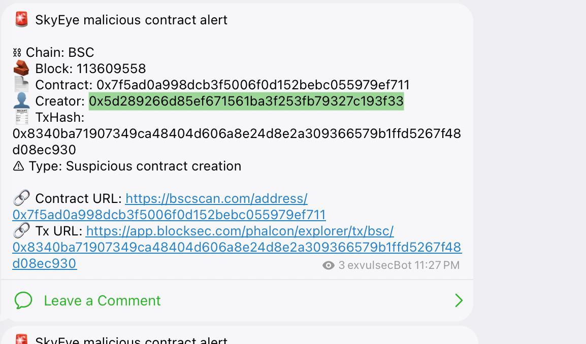 exvulsec's tweet photo. 🚨 Exploit Alert — LOOPSDAO / LpdFi (BSC)

Our Skyeye monitor detected a ~$690K USDC exploit. The attacker manipulated the LPD/USDC spot price, opened an inflated buy-interest position, then drained protocol-owned LP through claimInterest.

Exploit tx:
https://t.co/yzolZwfzd4 https://t.co/evHA0KFRiS