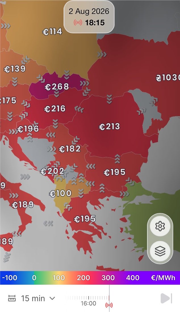 Koldeye's tweet photo. @LKraskowski Cena MWh w Albanii na obecną chwile wynosi €100, w Polsce €114 https://t.co/1qELRqqGk6