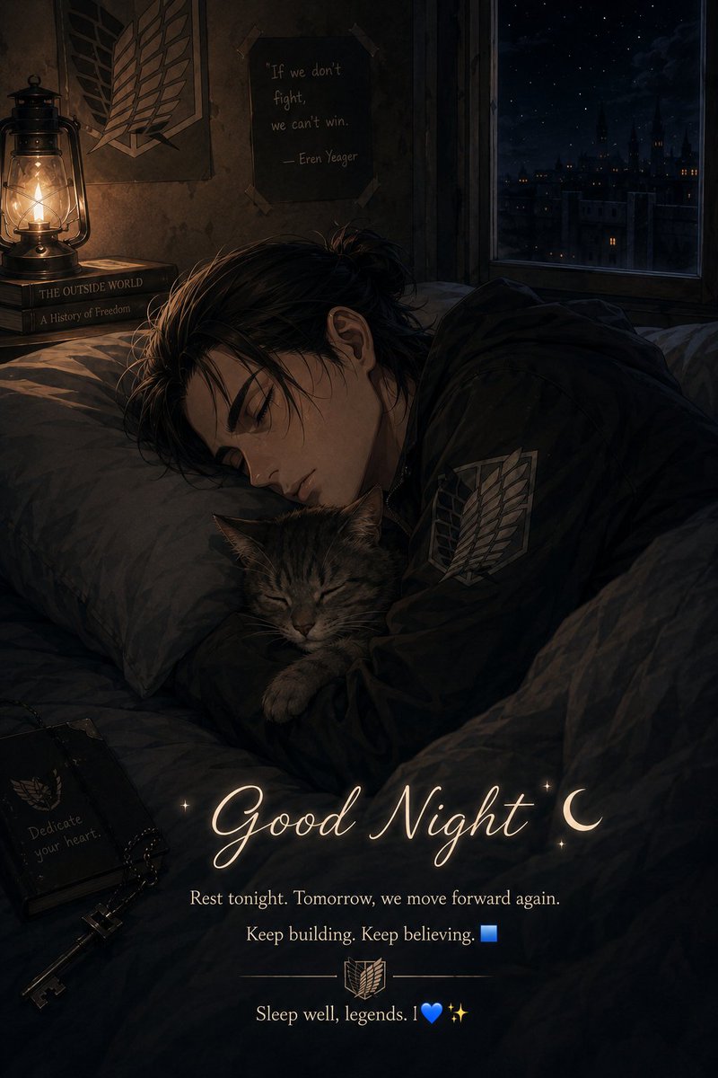 MrRumanYT1's tweet photo. Good night, X Fam 🌙🖤
Rest tonight. Tomorrow, we move forward again.
One step at a time. One block at a time. 🟦
Sleep well, legends. 💤✨
#ErenYeager #Base #SimbaTheCat https://t.co/VhhEtXucsK