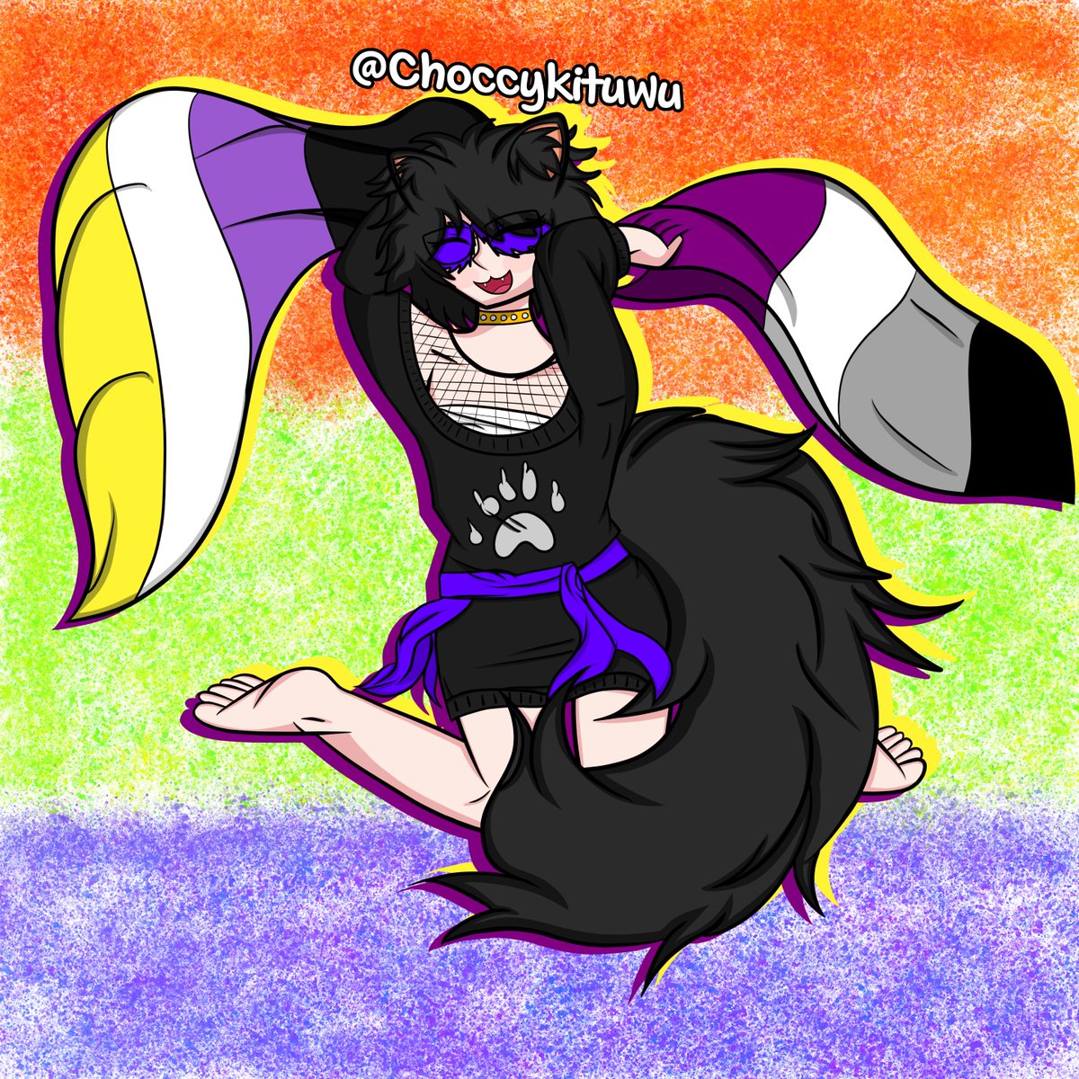 Choccykituwu's tweet photo. New month, new post! I'm Choccykit, A Ferret VTuber and beginner artist! Been digitally drawing for 7 months now! Feel free to check out what I've made below and maybe follow me on the purple site :3 https://t.co/yLtUC0s37z