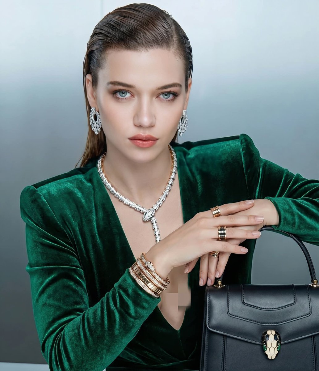 hw2ia's tweet photo. I don’t blame Bvlgari at all… Afra is perfection itself. ✨💚
#AfraSaraçoğlu https://t.co/xoJmJj3lS1