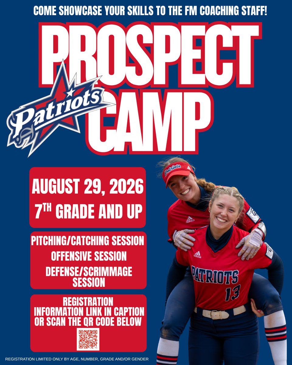 fmu_softball's tweet photo. It’s camp time and we can’t wait!! 
Come showcase your skills, learn about our program, see our amazing facilities &amp; meet our awesome players! Can’t wait to see you there! 
*every year we have committed players from this camp! 

https://t.co/EFiZk5d5x1 https://t.co/k4Tbr3faZg