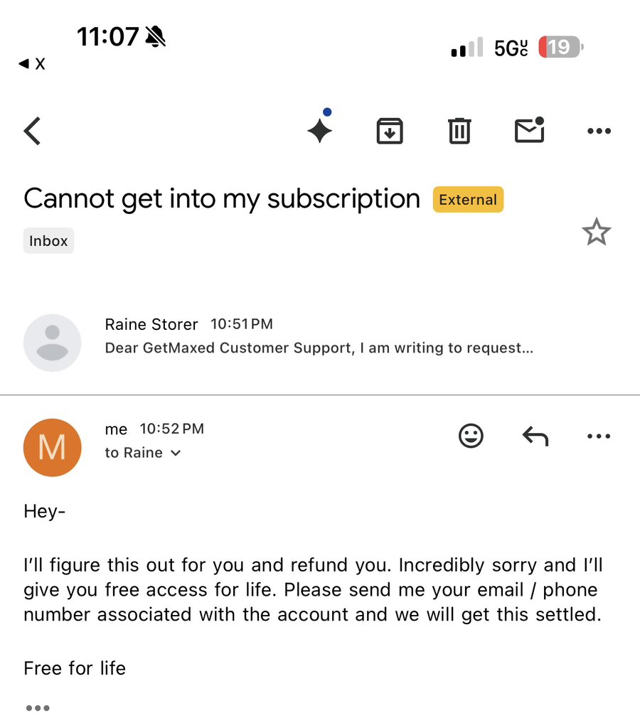 MaxHirsch13's tweet photo. This is how you treat your customers.

ALWAYS REFUND UPON REQUEST. ITS NOT WORTH A BAD REVIEW + NEGATIVE ASSOCIATION https://t.co/aulKQYhn7K