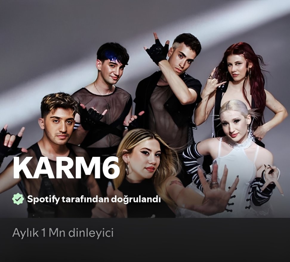PopFestTR's tweet photo. KARM6, Manifest'in ardından Spotify'da aylık 1 milyon dinleyiciye ulaşan ilk yeni nesil grup oldu. https://t.co/mzOrtc0qw8
