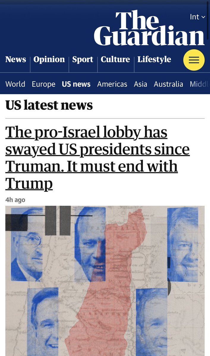 EliClifton's tweet photo. Israel's success in drawing the US into a war with Iran is easily dismissed as an example of Trump's erratic policymaking, Ian Lustick &amp; I write in @GuardianUS. 
But a closer looks reveals a pattern of US presidents, dating back to Truman, deferring to Israel's interests. 
LINK👇 https://t.co/maqLX1uTSr