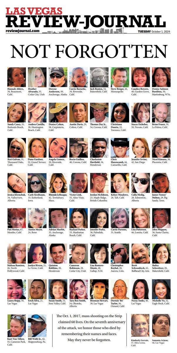 DastardlyMC's tweet photo. On this anniversary, my heart remains with every family, survivor, and person affected by this tragedy. May the victims always rest in peace and never be forgotten.

#LasVegas #Nevada #VegasStrong #1October #Route91Harvest #MandalayBay #LasVegasShooting #NeverForget #RestInPeace https://t.co/EkBFSyWD4q