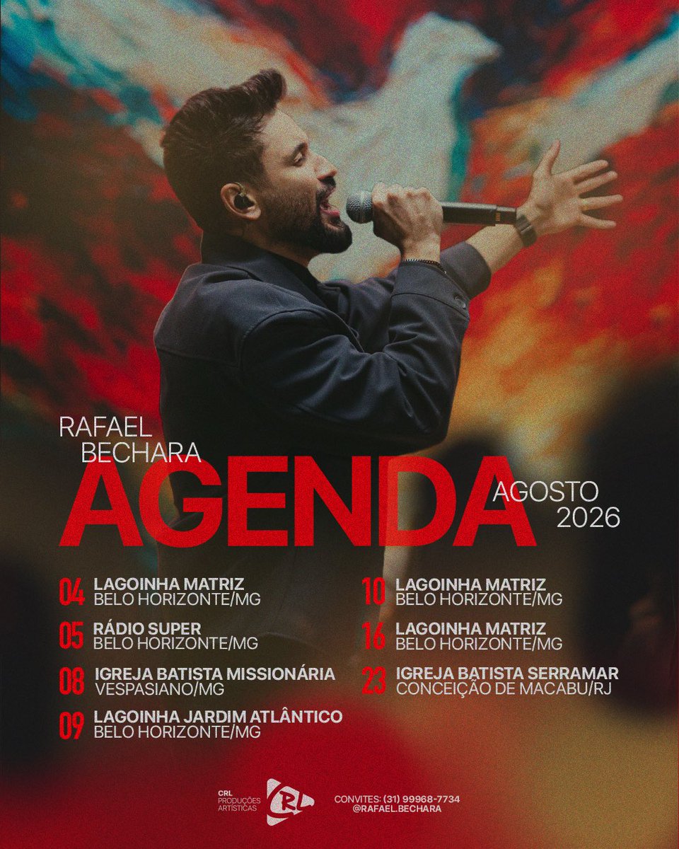 rafaelbechara's tweet photo. Vamos adorar juntos em agosto? 

Que o Rei seja entronizado entre os nossos louvores! ❤️‍🔥 https://t.co/ar6Gj5Fo8A