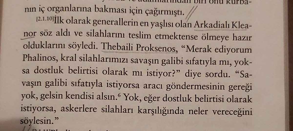 sinansemerci88's tweet photo. Anabasis, On Binler'in Dönüşü.
Helenler ile Persler arasındaki müzâkereler devam ederken Proksenos'un duruşu, 'Savaşın galibi sıfatıyla istiyorsa aracı göndermesinin gereği yok, gelsin kendisi alsın.' https://t.co/rulkCQiXFQ
