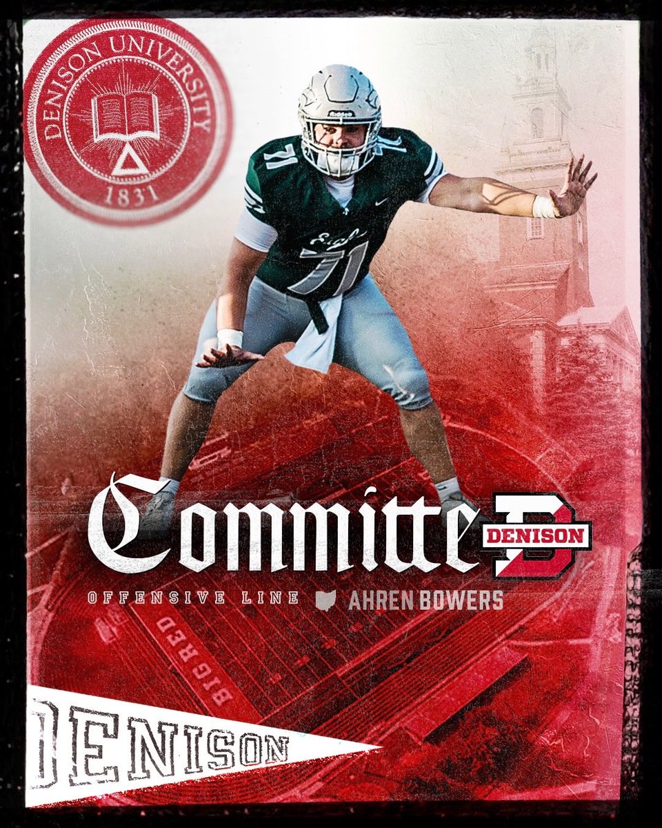 ahren_bowers's tweet photo. I am blessed to announce that I have committed to pursue my academic and athletic future at @DenisonU. Go Big Red!!
Thanks to all the coaches at Denison for believing in me throughout the process.
@DUFootball @coachhatem @coachjo51 @Moses_Adam_86 @ZionsvilleFB @CoachTurnquist https://t.co/gu9nHuJ3Pn