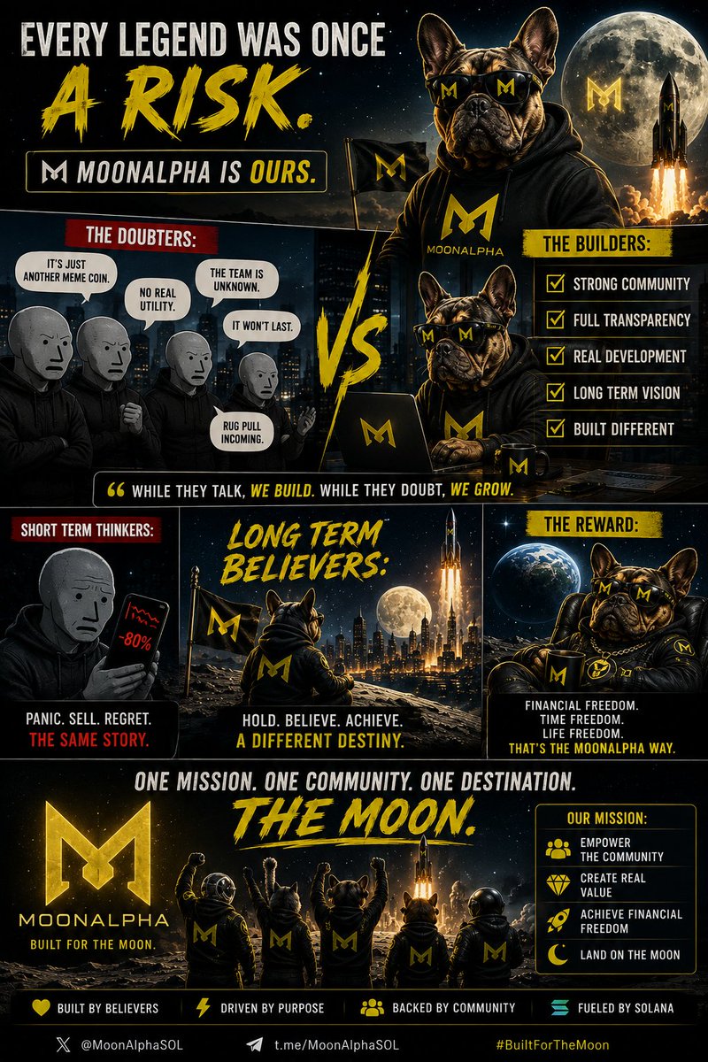 CryptoB79043's tweet photo. Every project looks like a risk...

Until it becomes a success story.

We'll keep building while the doubters keep talking.
🌕🐶🚀
@MoonAlphaSOL #memecoin https://t.co/LKqMuysEdQ