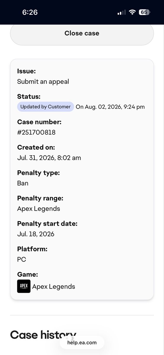 pathakpuru1's tweet photo. @EA Can I please find someone in charge who can help with the issue of Ban as I have never once cheated in my apex career and have to go through a permanent ban for game enhancement issue. Also, I have been given no evidence or no proper reason as to what I have done. https://t.co/KTDaVQ8y3v
