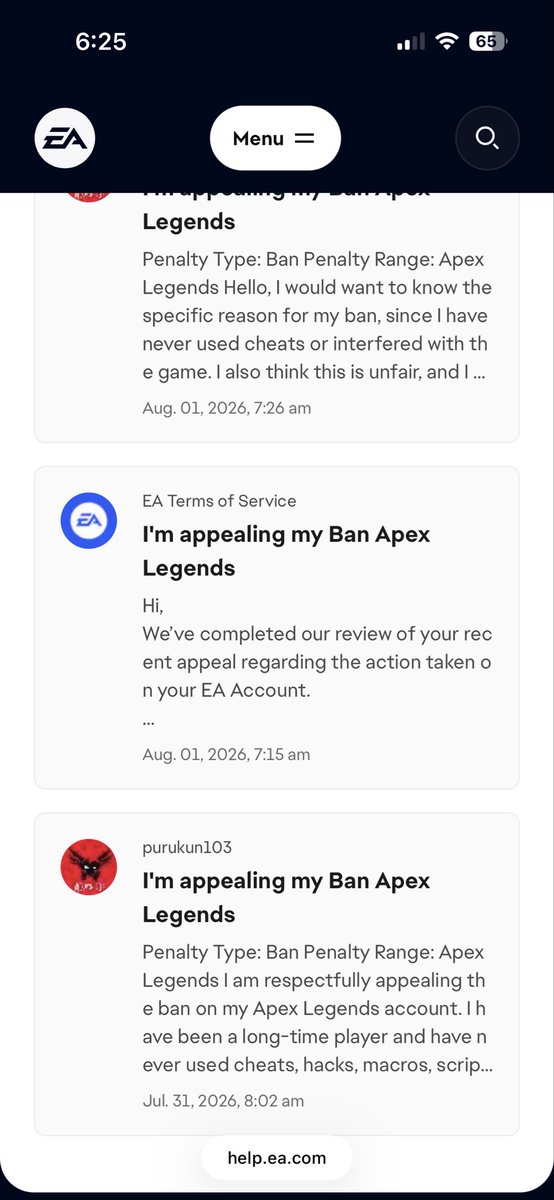 pathakpuru1's tweet photo. @EA Can I please find someone in charge who can help with the issue of Ban as I have never once cheated in my apex career and have to go through a permanent ban for game enhancement issue. Also, I have been given no evidence or no proper reason as to what I have done. https://t.co/KTDaVQ8y3v