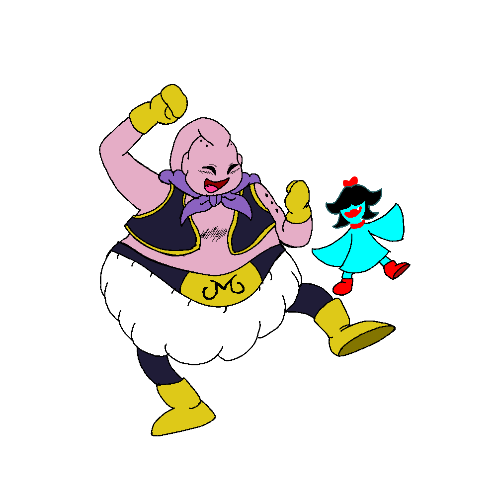 er_nxt's tweet photo. Buu and Aqua, the Jolly Absurdists #deltarunechapter5 #DBZ https://t.co/ezIxUyRl3W