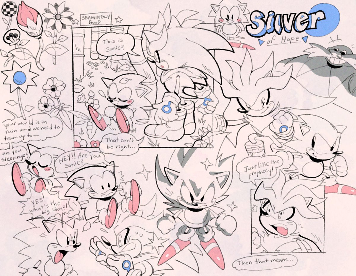 seaminglygood's tweet photo. Silver meets Sonic in the past https://t.co/bj9t9OkY8N