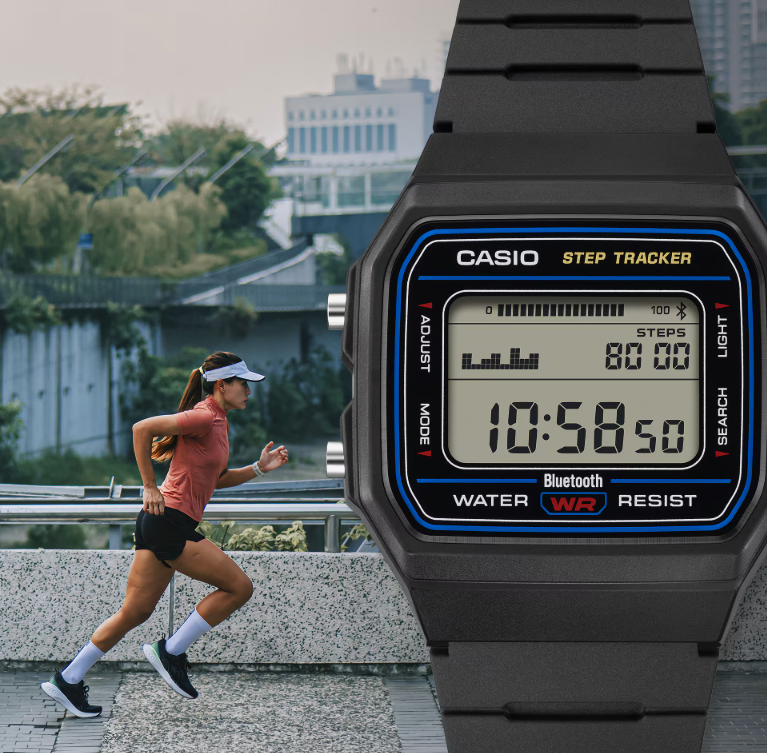 gshockjp's tweet photo. 【F-B100W】Bluetooth連携と歩数計と搭載の新作チプカシが大人気で全３カラーが完売状態！ネットでは”スマートウォッチやめてこれにする！”の声。8/7発売モデル。 https://t.co/m55gYkRDUo https://t.co/RedPmpQhyM
