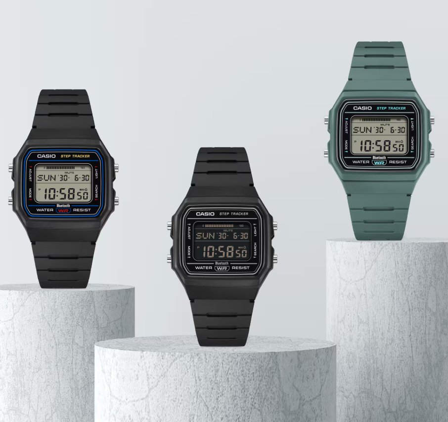 gshockjp's tweet photo. 【F-B100W】Bluetooth連携と歩数計と搭載の新作チプカシが大人気で全３カラーが完売状態！ネットでは”スマートウォッチやめてこれにする！”の声。8/7発売モデル。 https://t.co/m55gYkRDUo https://t.co/RedPmpQhyM