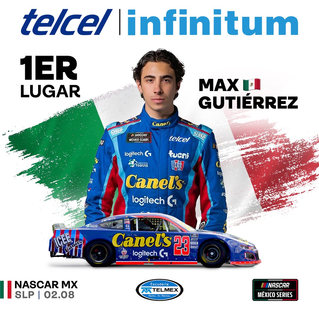 Telcel_Racing's tweet photo. ¡Victoria para @MaxiGutierrezMX en San Luis Potosí! 😎🏆

#AMáximaVelocidad https://t.co/PvnYmWjvxf