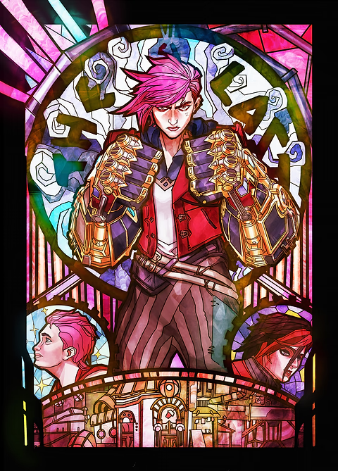 stillcaitvi's tweet photo. New Caitlyn and Vi Stained Glass Metal Posters! 🩷💜

Link down below https://t.co/T5Ld6BeRGG