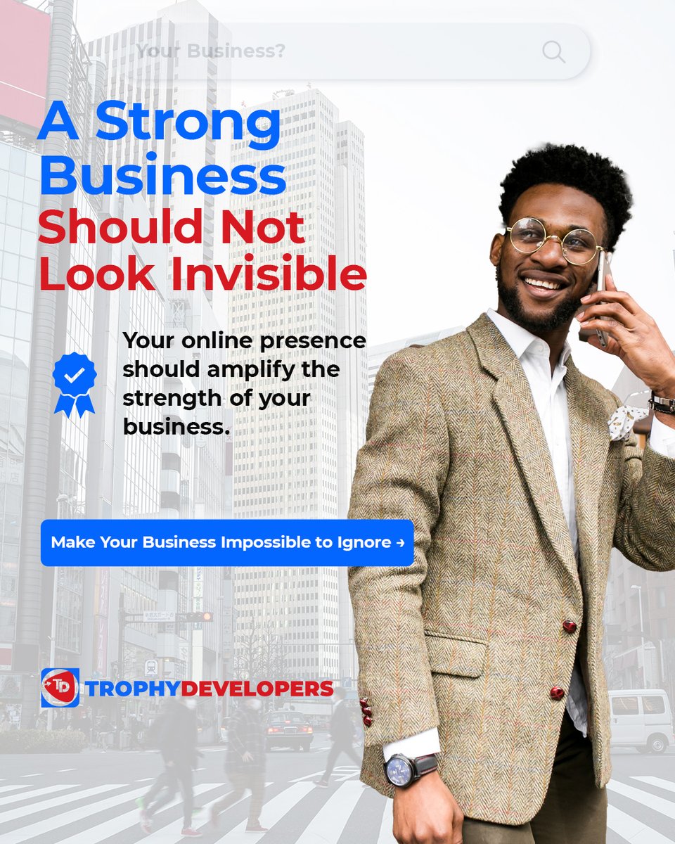 TrophyDeveloper's tweet photo. A strong business shouldn’t look invisible.

An outdated website can weaken trust before customers contact you.
Trophy Developers builds websites, apps, SEO, GEO and digital marketing solutions for Ugandan businesses.

#WebDesignUganda
https://t.co/CljnFqWxo1 https://t.co/17MSbWnAcv