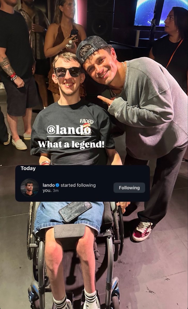 ln4norris's tweet photo. lando with DJ jake smith 🩶 https://t.co/Enlzju1BUC
