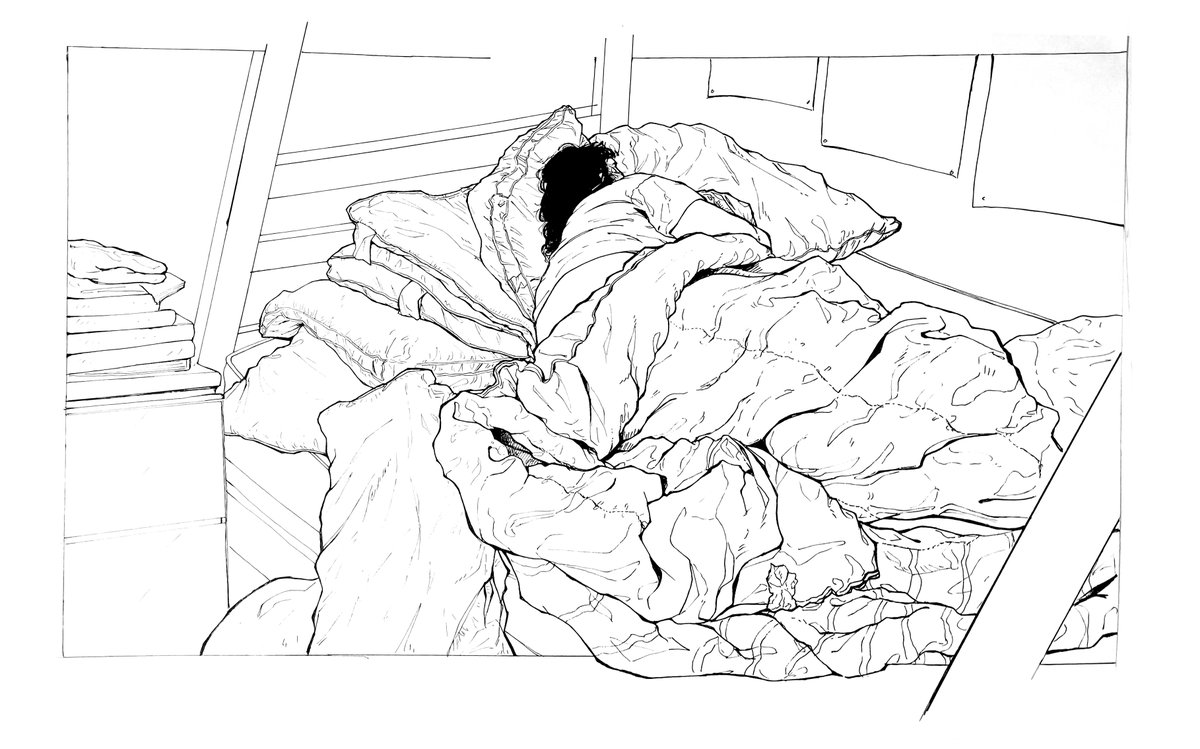 swhitearts's tweet photo. (2019) "five more minutes"- my sister ft. her usual sleeping arrangement
#inkdrawing #lifedrawing #lineart #illustration #art https://t.co/vBwlyvaBuL