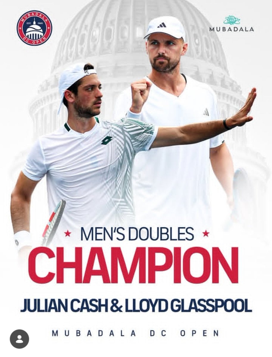 TheTennisTalker's tweet photo. Congrats Julian Cash 🇬🇧 and Lloyd Glasspool 🇬🇧  Washington doubles champions https://t.co/sMv0Jqaa6t