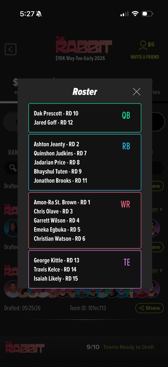 FantasyPicasso's tweet photo. A couple of my favorite builds/best values in @fastdraftapp’s Rabbit contest.

Which team is your favorite? https://t.co/lIMqPtnYs8