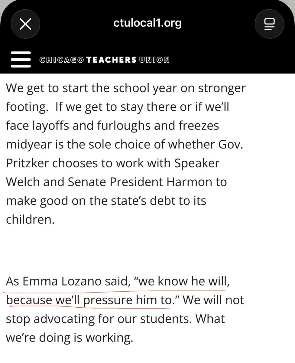 StuLoren's tweet photo. CTU lucked out with Mayor Johnson, but man are they impressively inept. (1) The role of board members is that of fiduciaries. (2) Admitting the budget the board passed is “magical thinking” and intended to “pressure” the governor is really dumb! Publicizing a statutory violation. https://t.co/vOHxLJjYvw