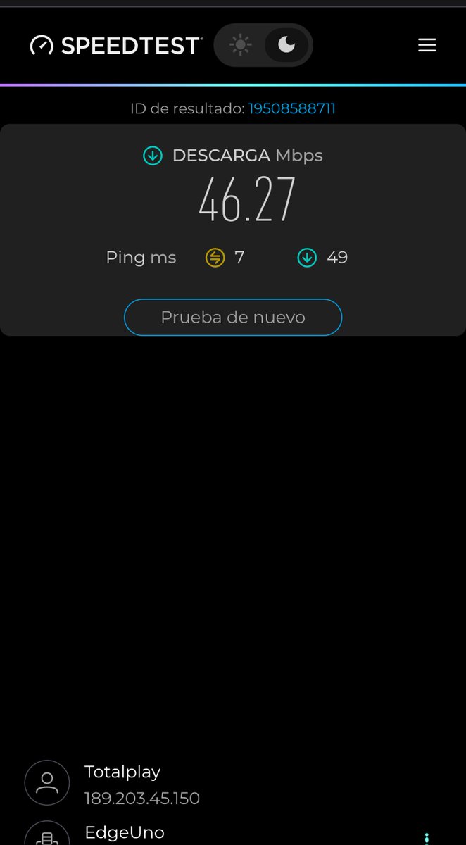 aslanfix's tweet photo. Cuando contratas un plan de 700 Mbps con @totalplaymx y solo recibes 46.27 Mbps. Quieres entrar así app y ni siquiera se conecta. #SonLaPus https://t.co/cdJ3og1w5X