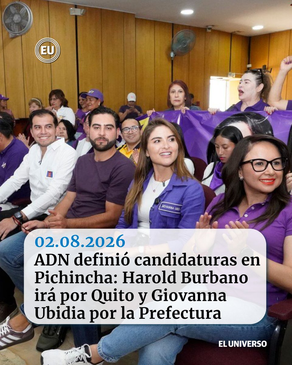 eluniversocom's tweet photo. El movimiento Acción Democrática Nacional (ADN) inscribió este domingo 2 de agosto a sus candidatos para las elecciones seccionales del 29 de noviembre en la provincia de Pichincha, con un cambio en las postulaciones que habían sido anunciadas previamente por la organización política. https://t.co/wasJ3ic955