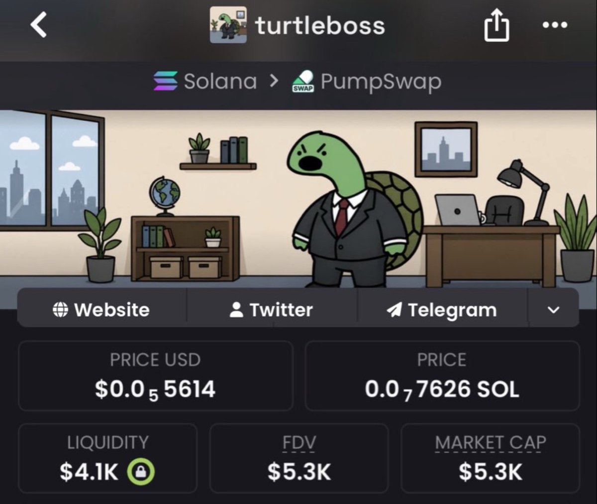 Steven_Shaw__'s tweet photo. 💎 Token: $TURTLEBOSS
📈 Entry: $5.3k mcap
📊 Peak: $262k mcap
🚀 Gain: ~49.43x

Pure alpha — no hype. Just early calls, precise entries, and solid profits powered by strong insider insights.

Send a DM to join my alpha TG 📊

Ca:
FkLqaRrAn7VkMaMHSM5hQMRCezu1jeDapQ9nFtBJpump https://t.co/mOkGq9rIWi